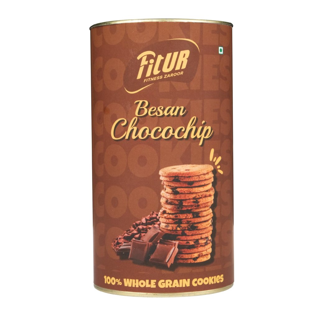 Fitur Besan Chocochip Cookies (Biscuits) - 170g | Natural Tasty & Healthy Cookies | Crunchy, Gluten-Free, No Maida | Nutrient-Rich, Vegetarian Delight | No Preservatives & Artificial Flavors | Perfect for Snacking & Gifting