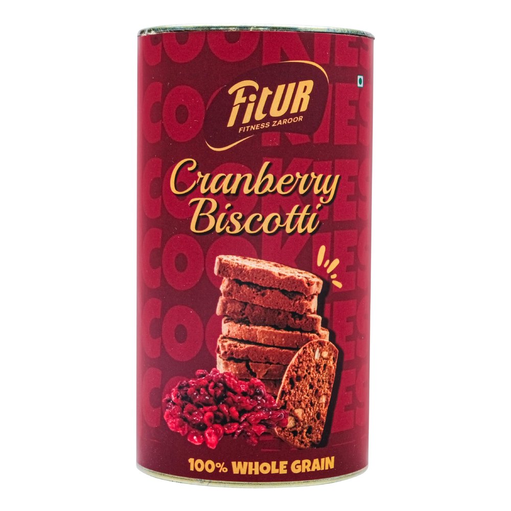 Fitur Cranberry Biscuits Cookies - 170g | Natural Tasty & Healthy Cookies | Crunchy, Gluten-Free, No Maida | Nutrient-Rich, Vegetarian Delight | No Preservatives & Artificial Flavors | Perfect for Snacking & Gifting