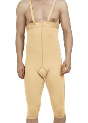 Dermapress HIGH Waisted Panty up to Knee | Micropoly Fabric | Thigh and Abdomen Liposuction Recovery Garment | Moderate Compression | Shapewear | (Skin, 3XL)
