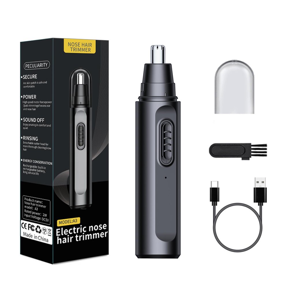 EXMYSO Nose Hair Trimmer for Men Women, USB Rechargeable Electric Ear Nose Hair Trimmer Clipper, Professional IPX7 Waterproof Dual Edge Blades for Easy Cleaning
