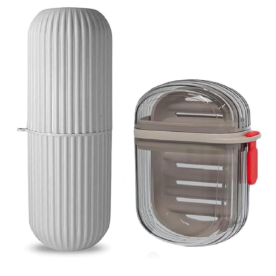 Forewild Capsule Travel Toothbrush Case Cover Holder Portable Toothbrush Storage,Transparent Plastic Leakproof Portable Travel Bar Soap Box Case