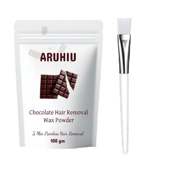 ARUHIU Bikini Body Wax Powder for Women - 5 Minutes Painless Herbal Wax Powder for Hair Removal Easy to use at home, No chemicals - No Irritation, No Skin rashes for Women and Girls (100gm) (Chocolate Wax Powder)