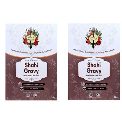 Mom's DryDeli Shahi Gravy | 80 gms| Ready To Eat/cook | Dried Home Cooked Food| No Preservatives Added (Pack of 2)