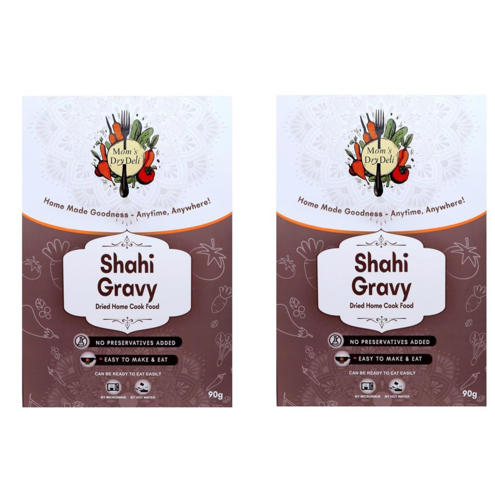 Mom's DryDeli Shahi Gravy | 80 gms| Ready To Eat/cook | Dried Home Cooked Food| No Preservatives Added (Pack of 2)