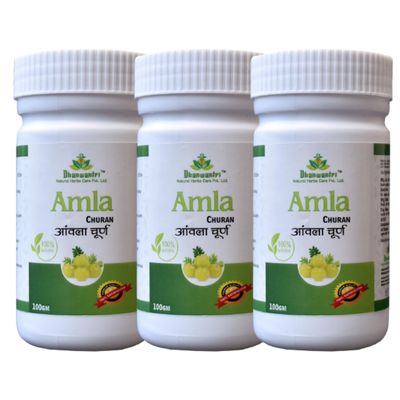Dhanwantri Amla Churan - 100g | (Premium Amla Powder for Detox & Health | Pack of 3, 300, gram)