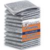 Extempore Pack 15 Multipurpose Wire Dishwashing Rags for Wet and Dry Stainless Steel Scrubber Non-Scratch Wire Dishcloth for Washing Dishes Sinks Counters Easy Rinsing Machine Washable view 1
