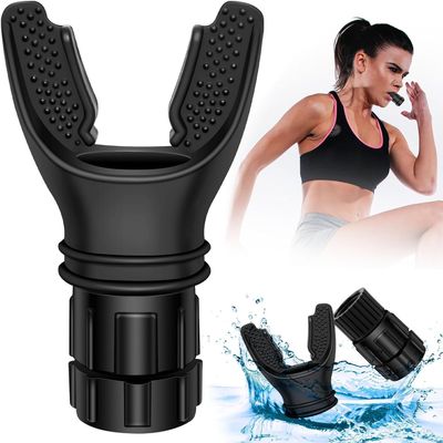 JUFAB Portable Oxyflow Breathing Trainer Device Lungs Exercise Equipment Breathing Trainer Oxy Boost For Men And Women Running Breathing Trainer (Black)