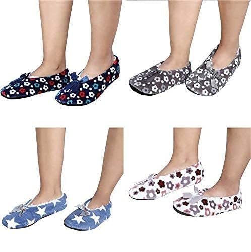 dilivingo Womens & Girls Super Soft Slipper Belly Socks Winter Warm Fuzzy Velvet Material Socks Cozy Fluffy Socks Home Sleeping Socks Random Colors and Design (Pack of 2)