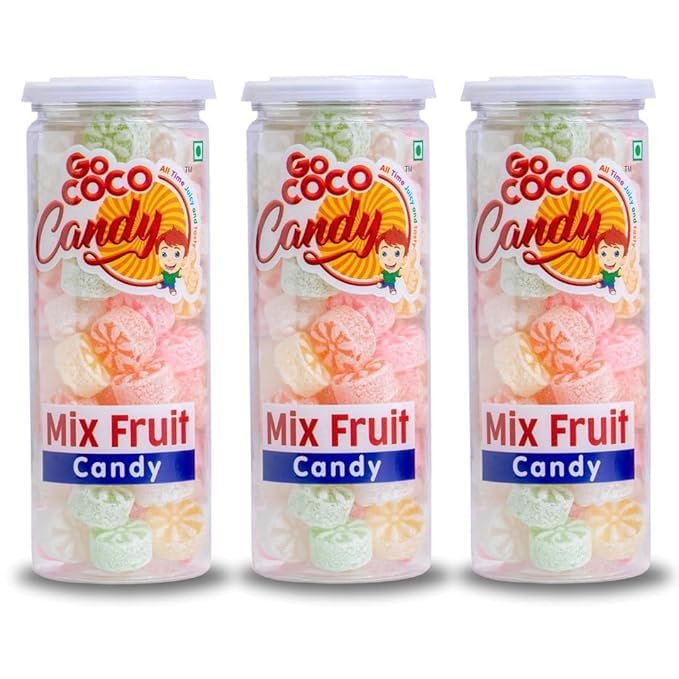GO COCO MIX FRUIT CANDY 660 GRAM (220 GRAM X 3). 1