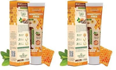 Bentodent Toothpaste - Desensitizer Natural Sensitivity Relief Toothpaste with Clove And Mint - 100 Gm (Pack of 2)