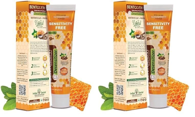 Bentodent Toothpaste - Desensitizer Natural Sensitivity Relief Toothpaste with Clove And Mint - 100 Gm (Pack of 2)