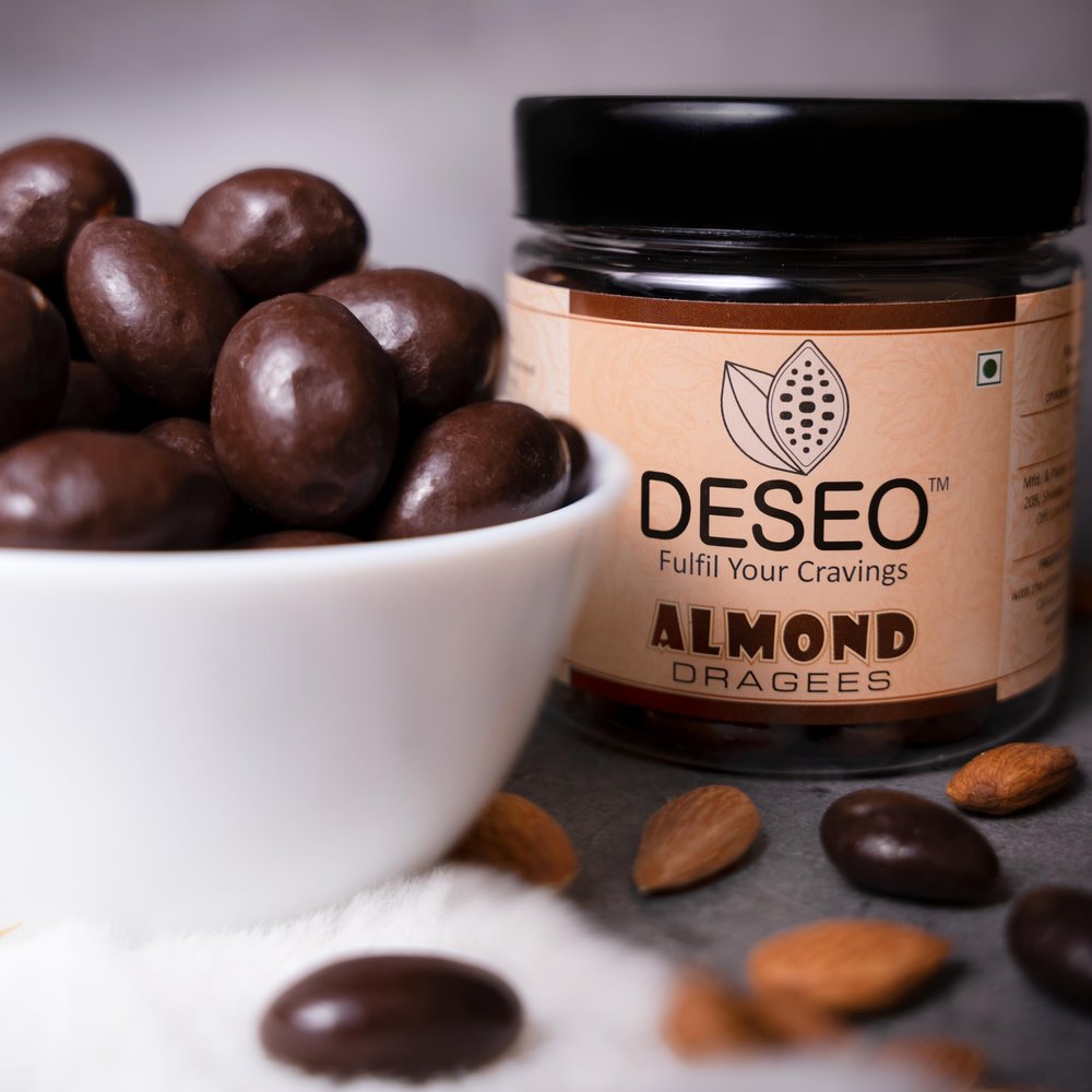Deseo Almond Dragees, Sweet Candy Treats, 200g in each Jar (pack of 1)