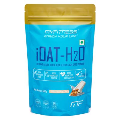 Oats Powder | iOat H2O | Instant Ready To Mix Beta Glucan Rich Flavoured Oats Powder | Breakfast Cereals (500g (Pack Of 1), Vanilla Butterscotch)
