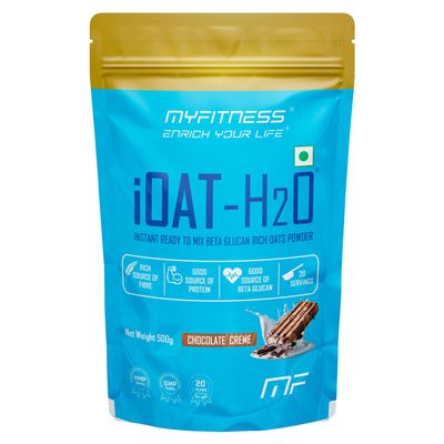 Oats Powder | iOat H2O | Instant Ready To Mix Beta Glucan Rich Flavoured Oats Powder | Breakfast Cereals (500g (Pack Of 1), Chocolate Creme)