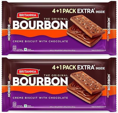 Truecart Britannia The Original Bourbon - Creme Biscuit With Chocolate| 500 Gm | Chocolatey Indulgence In Every Layer (Pack Of 2)