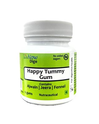 livNow Dige | Sugar Free Chewing Gum | contains Ajwain, Jeera, Fennel Extracts | for Digestive Health | Mini-Bottle (12 units) | Pack of 2