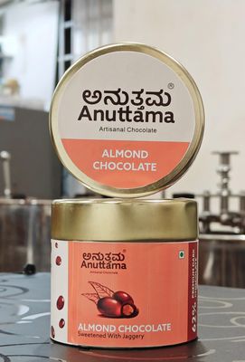 Anuttama Almond Chocolate-80g | Chocolate Coated Almond Delights | Handmade Dragees Chocolate | jaggery sweetened | 100% Plant-Based | Natural | Perfect for Gift