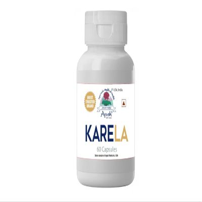 Ayush Herbs Karela Tablets - 60 Capsules || Promotes Healthy Sugar Levels || Natural Blood Purifier Ayurvedic Herbal Supplement for Sugar Management