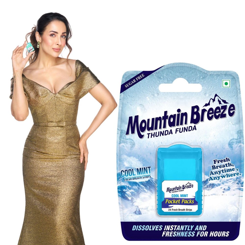 Mountain Breeze Sugar-Free Coolmint Breath Strips - Instant Freshness, 24 Strips Per Cassette (Pack of 7), Oral Hygiene Mouth Freshener