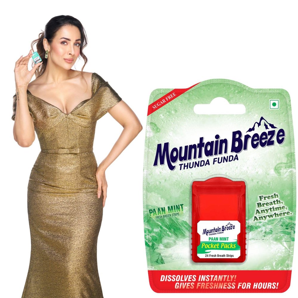 Mountain Breeze Sugar-Free Paanmint Fresh Breath Strips - Instant Freshness, 24 Strips Per Cassette (Pack of 7), Oral Hygiene Mouth Freshener