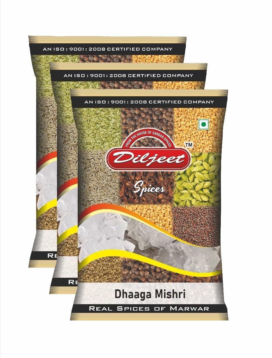 Diljeet 3Kg Dhaaga Mishri |Premium Rock Sugar (1Kgx3)