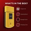 Ikonic Professional Electric Shaver, Ultra Thin, Cordless, Rechargeable Men's Travel Razor for Face Care, Beard for Salon Professionals, Barbers and Salon-Like Shave at Home - Yellow view 2