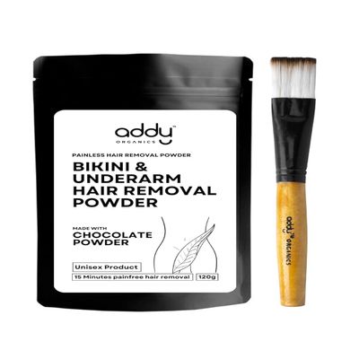 ADDY ORGANICS Herbal Face Wax Powder For Women - 7-Minute Natural & Painless Hair Removal,Ayurvedic Wax For All Skin Types,Cleans Dead Skin & D-Tans -100 G (Pack Of 1,Bikini Wax)