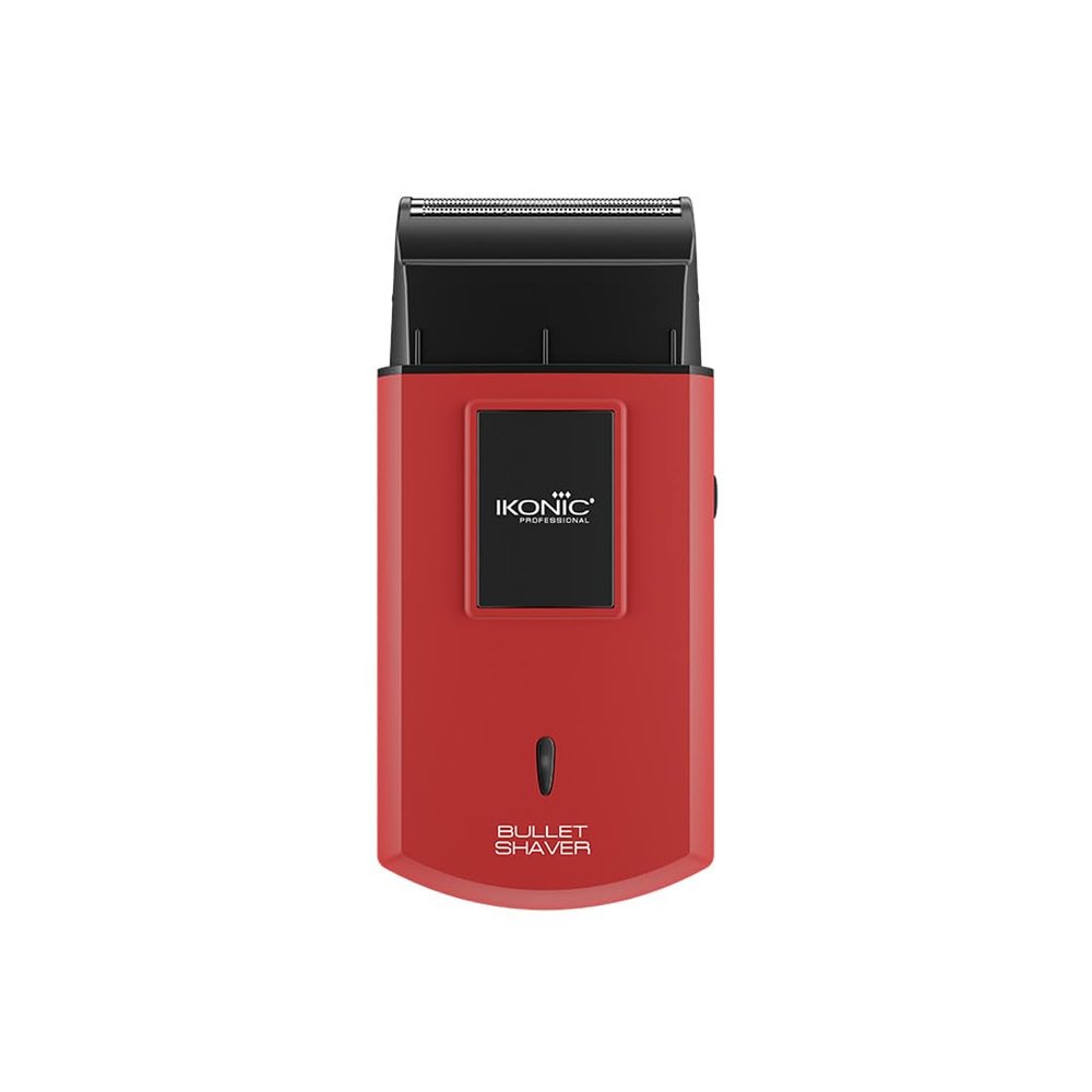 Ikonic Professional Electric Shaver, Ultra Thin, Cordless, Rechargeable Men's Travel Razor for Face Care, Beard for Salon Professionals, Barbers and Salon-Like Shave at Home - RED