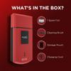 Ikonic Professional Electric Shaver, Ultra Thin, Cordless, Rechargeable Men's Travel Razor for Face Care, Beard for Salon Professionals, Barbers and Salon-Like Shave at Home - RED view 2
