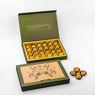NATUF Classic Mamool Cookies Pack 290g (24pcs) | Dates & Nuts Filling, Handcrafted Middle Eastern Ghee Cookies | Perfect Cookies Biscuit with Turkish Coffee