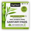 Argonium Biodegradable Bamboo Prime Sanitary Pad/Napkin | Pack of 20 | XXXL | 320 MM | Bamboo Core | Safe on Skin For Women | Toxic & Rash-Free | Extra Large| 60% Wider Back | Leakproof |Heavy Flow view 1