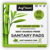 Argonium Biodegradable Bamboo Prime Sanitary Pad/Napkin | Pack of 20 | XXL-280 MM | Bamboo Core | Safe on Skin For Women | Toxic & Rash-Free | Extra Large| 60% Wider Back | Leakproof | Medium Flow view 1