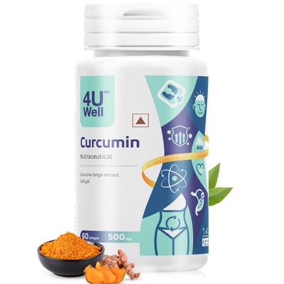4UWell Curcumin Tablets 500mg with Turmeric Extract | Anti inflammatory and Antioxidant Supplement for Men, Women | With Curcuma Longa extract | 60 Softgels