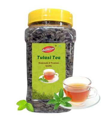 Aathirai Dried Tulasi Tea Leaves - 25 GMs | Holy Basil Leaves Tea | 100% Natural Tulsi Green Tea | Natural Flavours | Vitamin C enriched tea leaves | Natural Herbal Tea