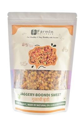FARMIN Naturals KUMTA's Jaggery-Boondi Sweet/-  [Pure, Natural, No Preservatives Added], Jaggery Cube, Gud Jaggery 250gm