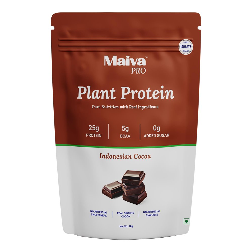 Maiva Pro | Plant Protein Isolate - Indonesian Cocoa - 1kg | 25g Protein, 5g BCAA | All Essential Amino Acids | Gut Friendly, Easy to Digest | Real Dates | Vegan, Dairy Free, No Preservatives