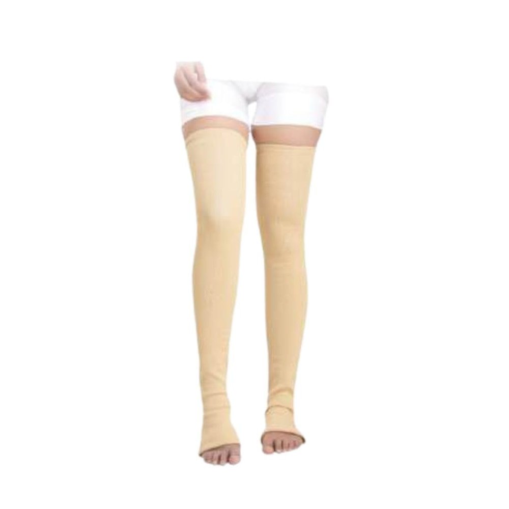 Brace on Medical Compression Stockings for Varicose Veins Thigh-High, Graduated Support, Relieves Swelling & Improves Circulation (S)