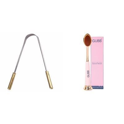 GUBB G+ Tongue Cleaner For Adults & Kids Multi use Oval Makeup Brush