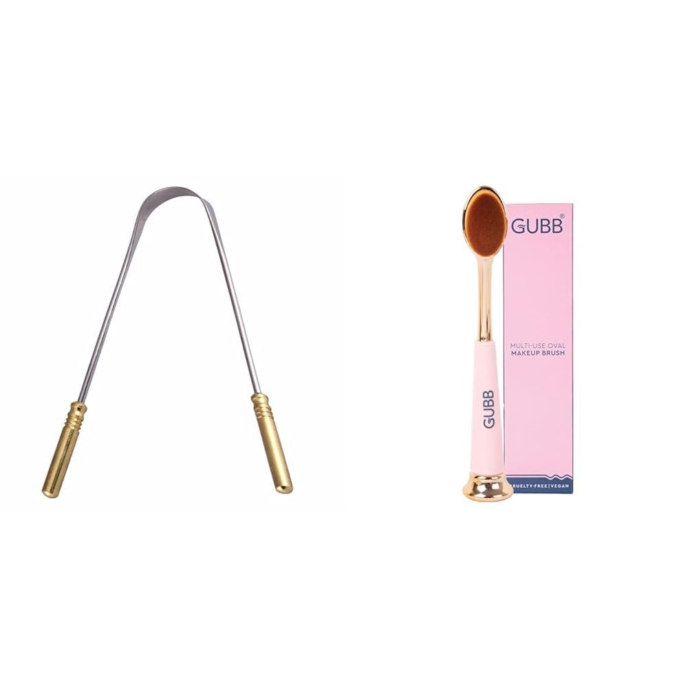 GUBB G+ Tongue Cleaner For Adults & Kids Multi use Oval Makeup Brush
