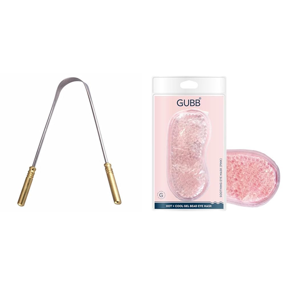 GUBB G+ Tongue Cleaner For Adults & Kids Soothing Eye Gel Mask | Ideal For Puffy Eyes And Dark Circles | Soothe and depuff Tired Eyes | Can Be Used As Sleeping Mask while Travelling | Pink