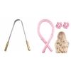 GUBB G+ Tongue Cleaner For Adults & Kids Heatless Hair Curler - Crafted With Pure Satin For Perfect Bouncy Curls Without Heat - Voluminous & Long Lasting Curls | 1 Hair Ribbon & 2 Scrunchies view 1