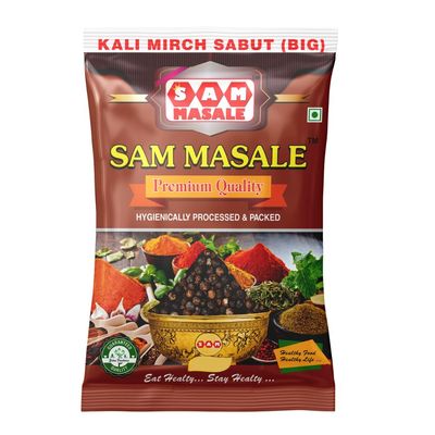 SAM Masale - Whole Black Pepper | Kali Mirch Sabut from Kerala | Natural | No Artificial Additives, Preservatives | Ideal for Curry, Soup, and More ( Kali Mirch sabut 250gm )