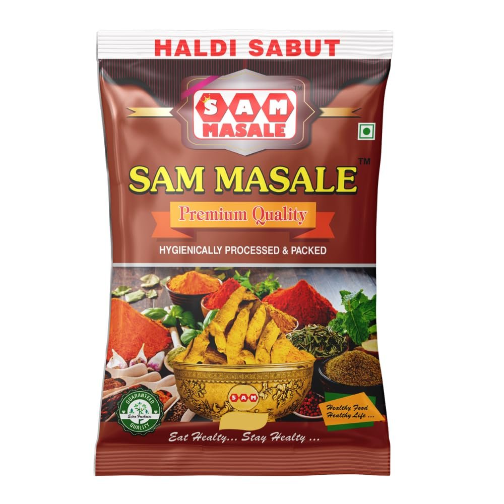 SAM Masale - Sangli Haldi | Turmeric Powder | Natural | No Additives | No Preservatives ( Haldi Sabut 250gm )