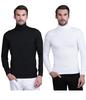Pack of 2 Men's Cotton Wool Stylish Turtle Neck Sweater | Winter Turtle Neck Sweater for Men | High Neck Pullover Sweater, Full Sleeve Winter Sweater for Men-Black/White-XL view 1