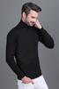 Pack of 2 Men's Cotton Wool Stylish Turtle Neck Sweater | Winter Turtle Neck Sweater for Men | High Neck Pullover Sweater, Full Sleeve Winter Sweater for Men-Black/White-XL view 3
