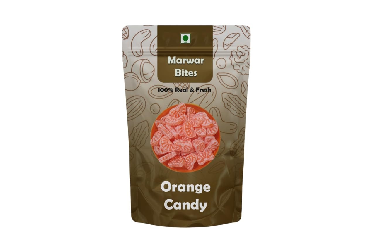 MarwarBites Orange Candy | Narangee Candy | Narangee Toffee | SantraToffee | Vegetarian | Orange Flavoured Toffee (250gm)