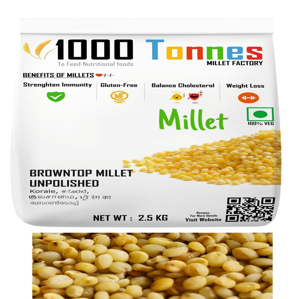 1000 Tonnes -2.5 Kg pack Unpolished Browntop Millet (EXPORT QUALITY) - Browntop Millet, Korale, Kulasaamai | millets |millet keeps body healthy