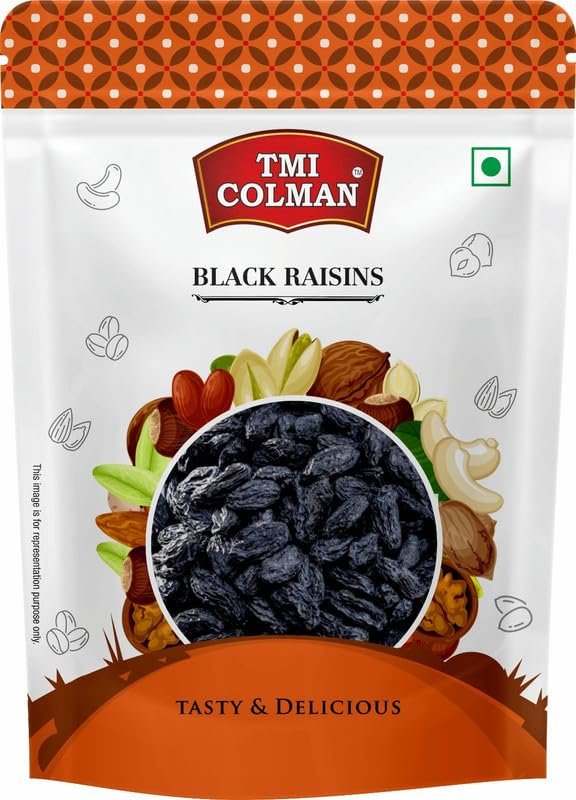 TMI COLMAN Black Raisins 200g | Pack of 2 | Naturally Sweet and Nutrient-Rich Dried Black Grapes | Ideal for Snacking, Baking, and Cooking | High in Fiber, Antioxidants, and Essential Minerals