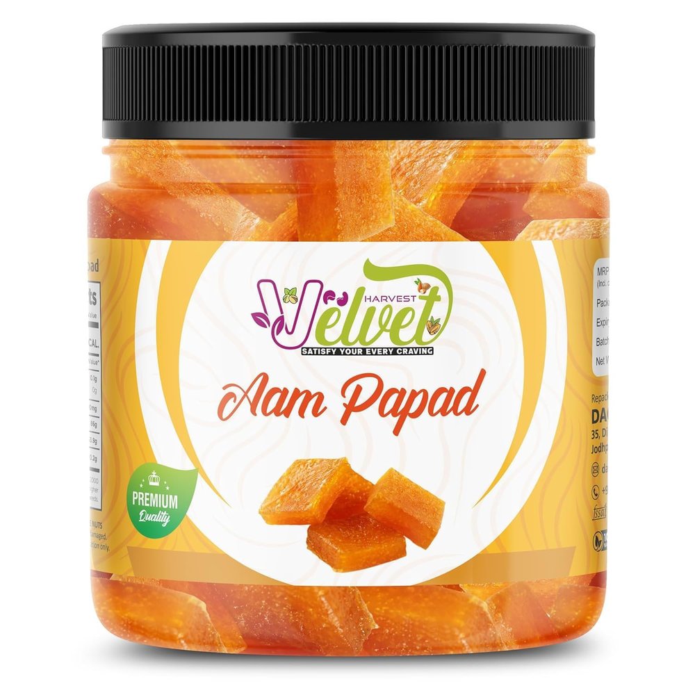 VELVET HARVEST Aam Papad Candy Mango papad Toffee 1kg | Healthy Fruit Snacks Alphonso Pulp Toffee, Fresh Mango Pulp Candy | Premium Mango Fruit Bar | Mango Candy