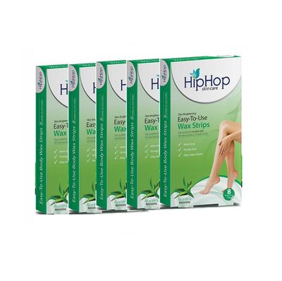 HipHop skin care women Body Wax Strips Aloe Vera Strips (40 Strips, Set of 5)